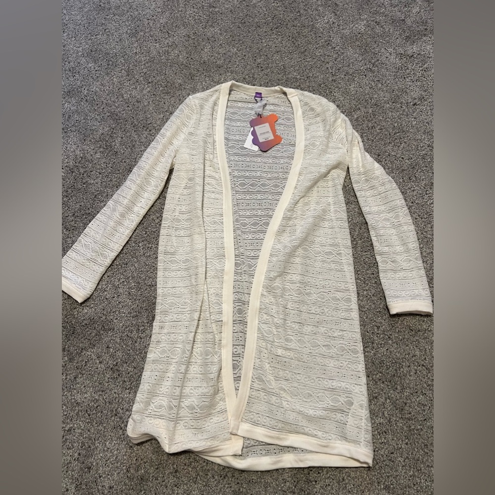 Fabletics x Yitty collab long cardigan size small ivory NWT